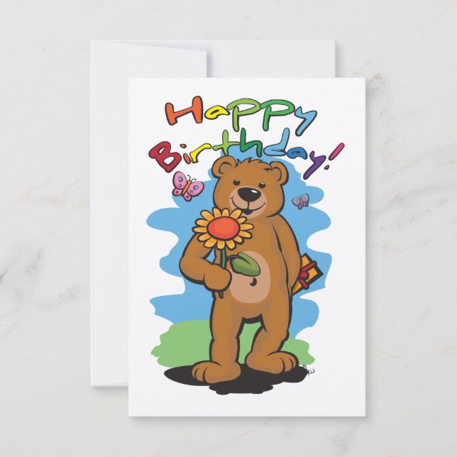 Tarjeta Bear de cumpleaños (Anverso)