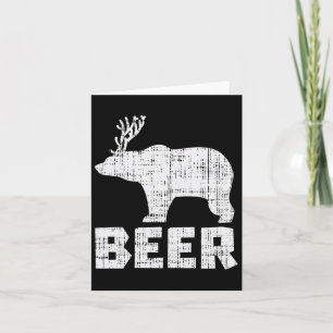 Tarjeta Bear Deer Beer Graciosa Caza Caza Cazadora Papá
