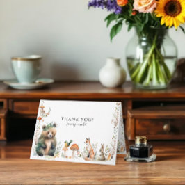 Tarjeta Bear Forest Cute Animals Deer Woodland Baby Shower