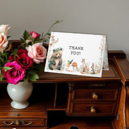 Tarjeta Bear Forest Cute Animals Deer Woodland Cumpleaños