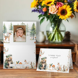Tarjeta Bear Forest Cute AnimalsDeer Photo Baby Shower