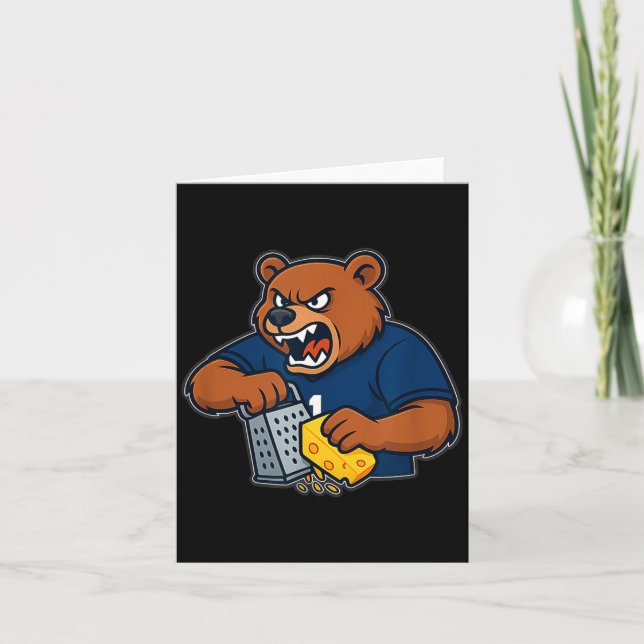 Tarjeta Bear Grating Cheese Funny  (Anverso)