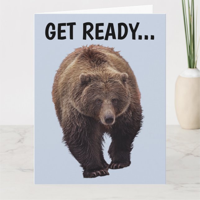Tarjeta BEAR HUG GRIZZLY BEAR FUNNY Cards BIRTHDAY (Anverso)