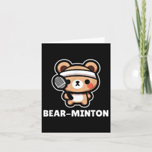 Tarjeta Bear minton Cute Kawaii Personalizado Bear Cub Bad