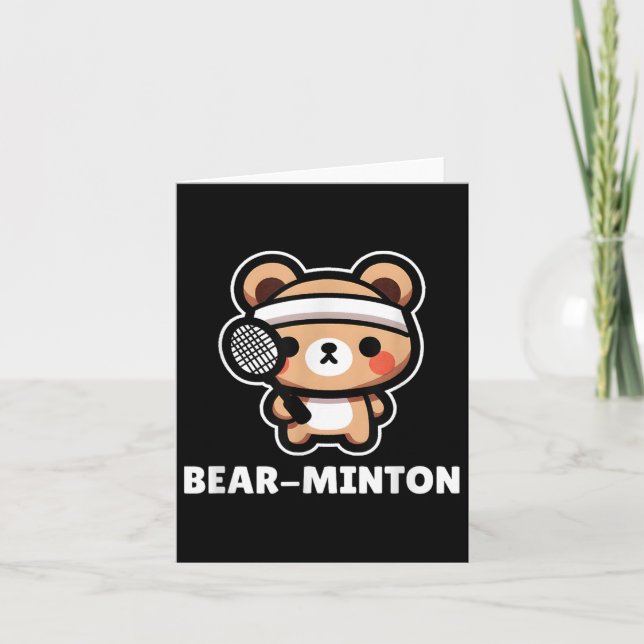 Tarjeta Bear minton Cute Kawaii Personalizado Bear Cub Bad (Anverso)