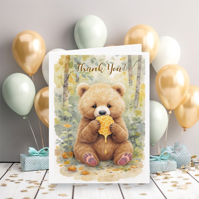 Tarjeta Bear Themed Thank You Note for Baby Shower Gifts (Subido por el creador)