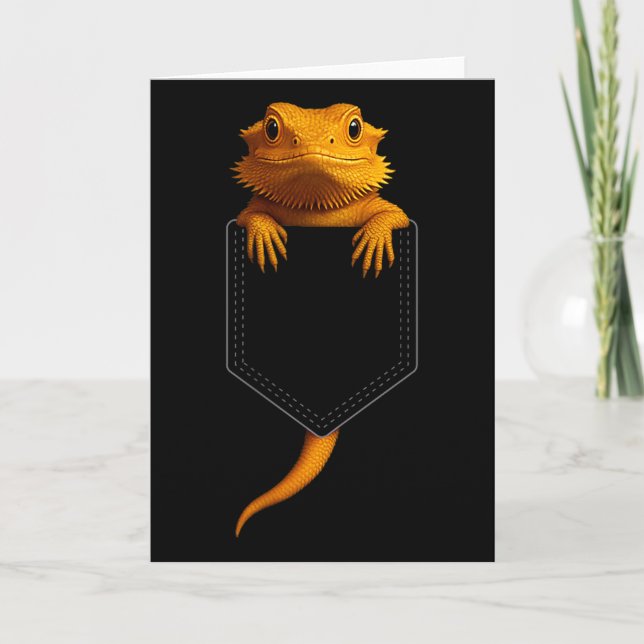 Tarjeta Bearded Dragon Cket Cute Exotic Lizard Reptile Pet (Anverso)
