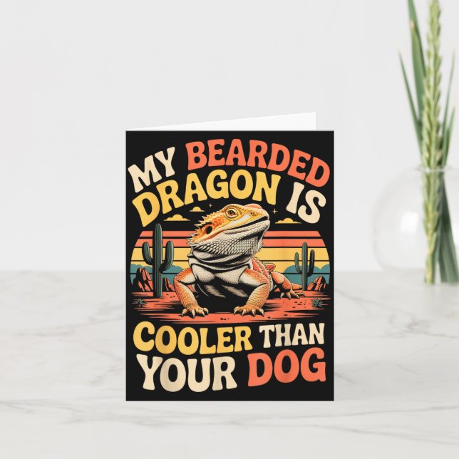 Tarjeta Bearded Dragon Cooler Reptile Animal Beardie Beard (Anverso)