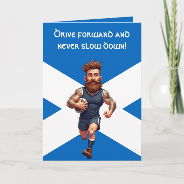 Tarjeta Bearded, Tattooed, and Fearless Scottish Rugby (Anverso)