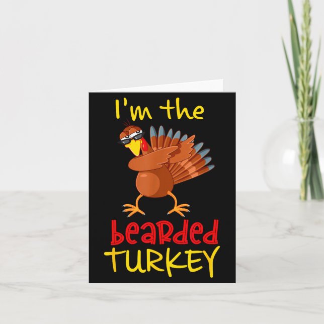Tarjeta Bearded Turkey Matching Family Group Thanksgiving  (Anverso)