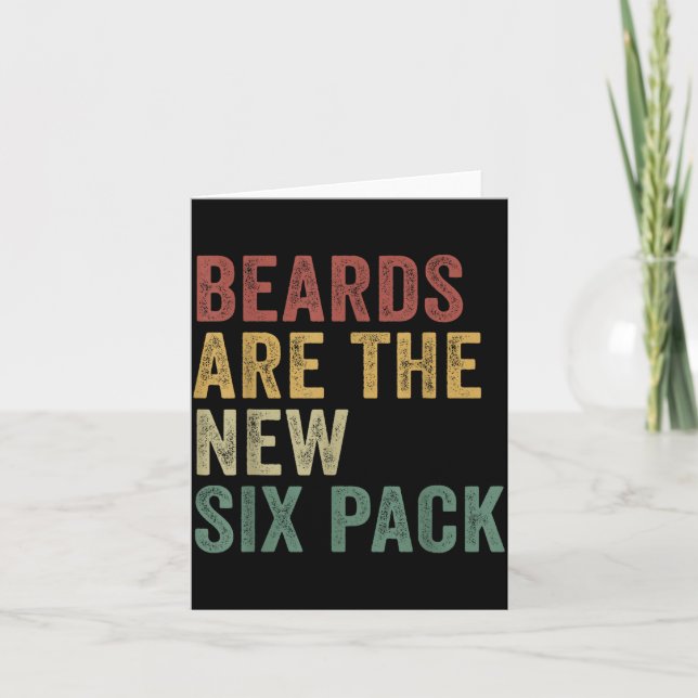 Tarjeta Beards Are The New Six Pack Funny Bearded Men  (Anverso)