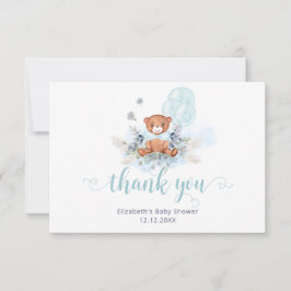 Tarjeta Bearly Wait Teddy Bear Boy Baby Shower Gracias