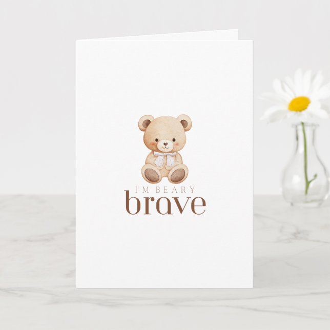 Tarjeta beary brave childhood cancer sick kids cute card (Planta pequeña)
