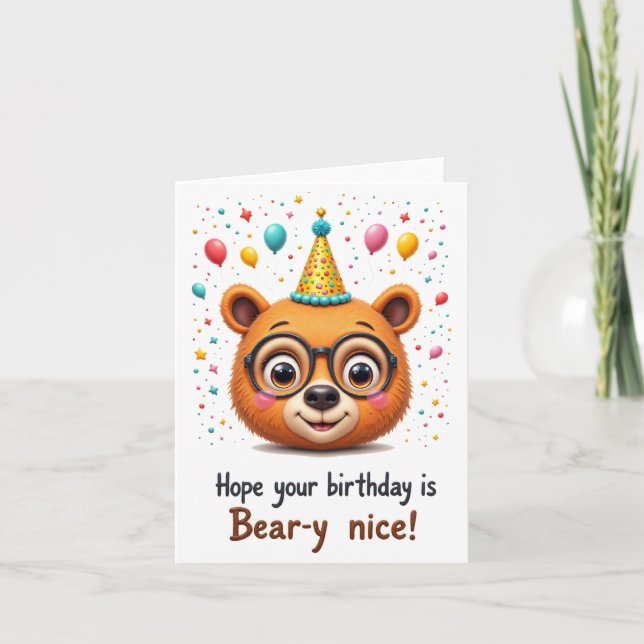 Tarjeta Beary Special Birday - Cute Bear Card (Anverso)