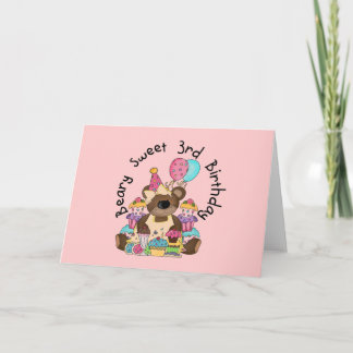 Tarjeta Beary Sweet 3er cumpleaños camisetas y regalos