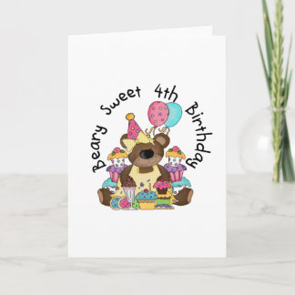 Tarjeta Beary Sweet 4º cumpleaños