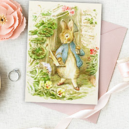 Tarjeta Beatrix Potter Peter el conejo en el jardín