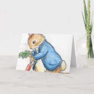 Tarjeta Beatrix Potter Rabbit Carrot