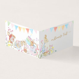 Tarjeta Beatriz Peter the Rabbit Woodland Baby Shower