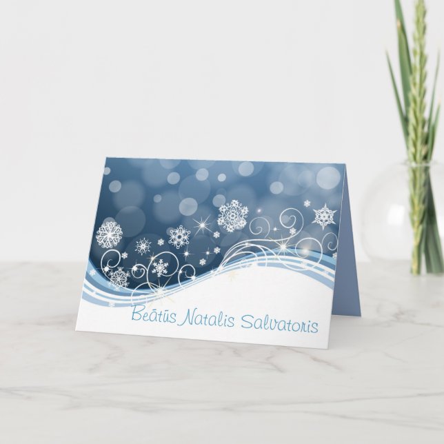 Tarjeta Beatus Natalis Salvatoris-Holiday (Anverso)