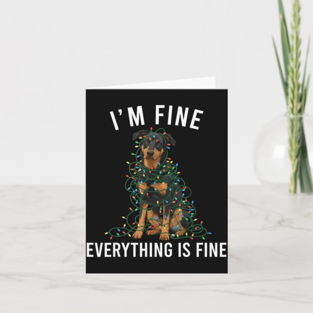 Tarjeta Beauceron Christmas I'm Fine Everything Is Fine  (Anverso)