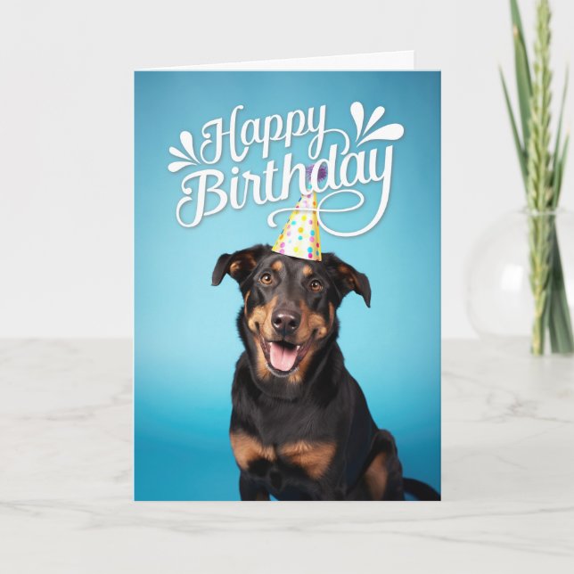 Tarjeta Beauceron Dog Happy Birday (Anverso)