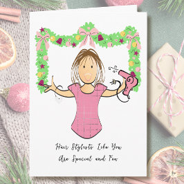 Tarjeta Beautician Cartoon Funny Thank You from Customer