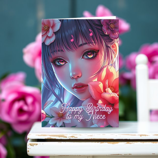 Tarjeta Beautiful Anime Girl | Happy Birthday Niece (Subido por el creador)