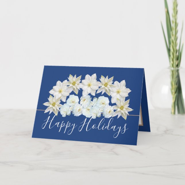Tarjeta Beautiful Chic Floral Bouquet White Flower Holiday (Anverso)