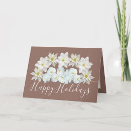 Tarjeta Beautiful Chic Floral Bouquet White Flower Holiday