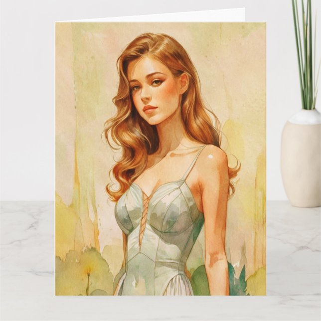 Tarjeta Beautiful Female  portrait (Anverso)