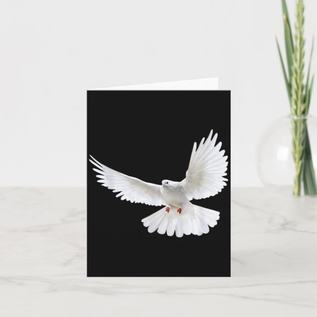 Tarjeta Beautiful Flying Peaceful White Dove Photo Silhoue (Anverso)