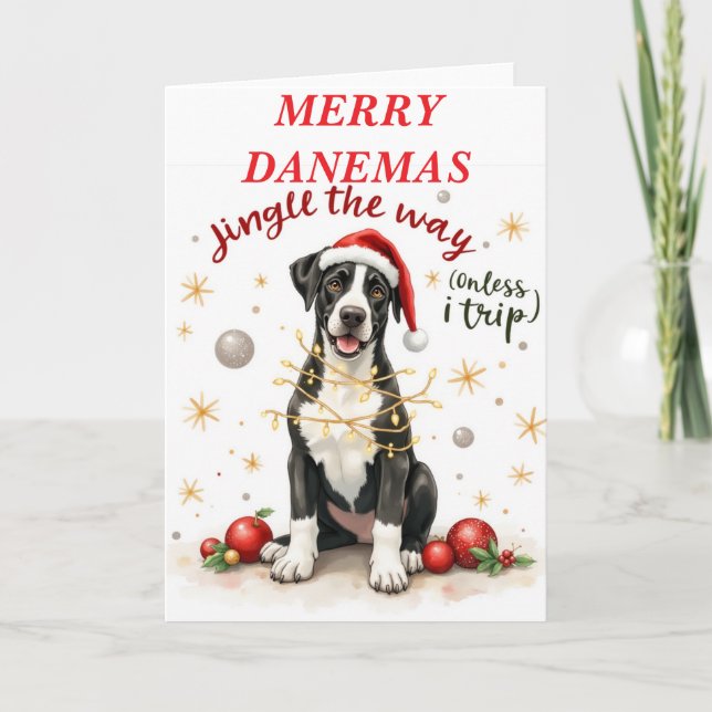 Tarjeta Beautiful Great Dane Christmas Card (Anverso)