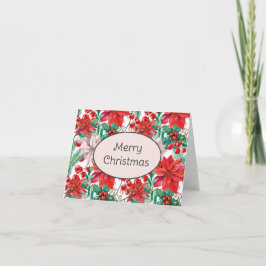 Tarjeta Beautiful red and white Christmas poinsettia