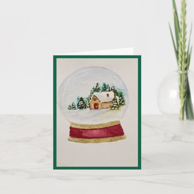Tarjeta Beautiful Snow Globe Holiday Card (Anverso)