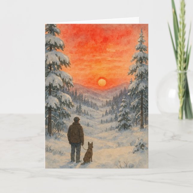Tarjeta Beautiful winter landscape Xmas card (Anverso)
