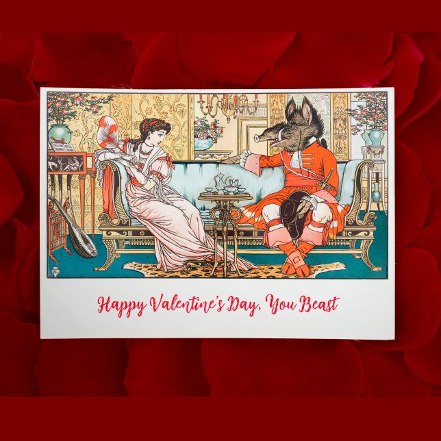 Tarjeta Beauty Beast Fairy Tale Art Funny Valentine (Subido por el creador)