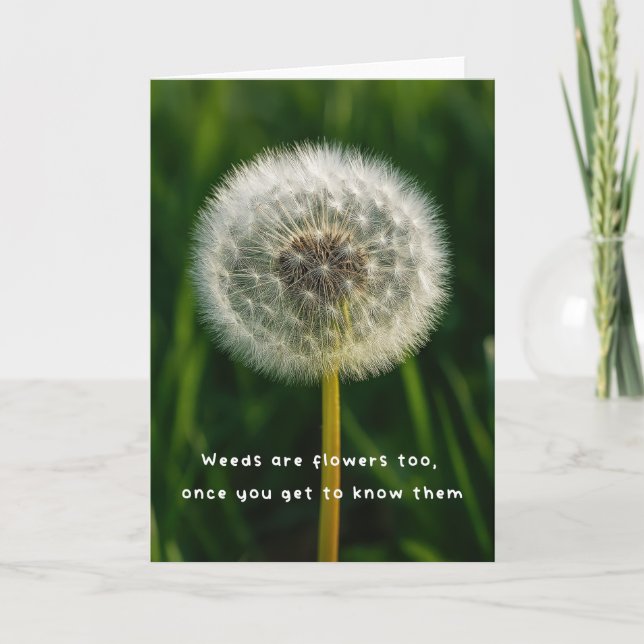 Tarjeta Beauty eye beholder dandelion weed quote unique  (Anverso)