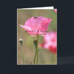 Tarjeta Beauty is Poppy Flower (photography by me)<br><div class="desc">Beauty is in the eye of the beholder pink iceland poppy flower with bee (photography by me)</div>