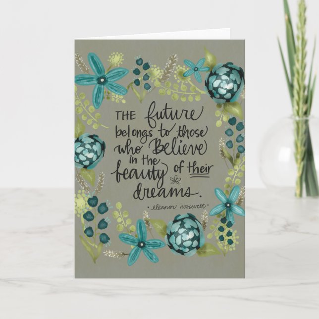 Tarjeta Beauty of Their Dreams, Eleanor Roosevelt (Anverso)