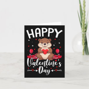 Tarjeta Beaver Happy Valentines Day Love Hearts Beaver Val