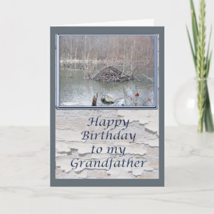 Tarjeta Beaver Lodge Grandfather Birday Card