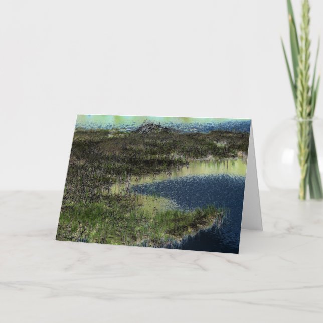 Tarjeta "Beaver Lodge I", estanque transformado digitalmen (Anverso)