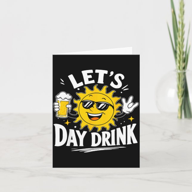 Tarjeta Bebamos Divertido Día de Humor de Bebida de Sol (Anverso)