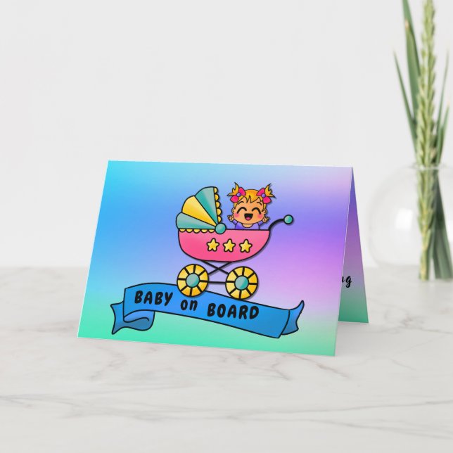 Tarjeta Bebé a bordo felicitaciones por nacimiento de Chic (Anverso)