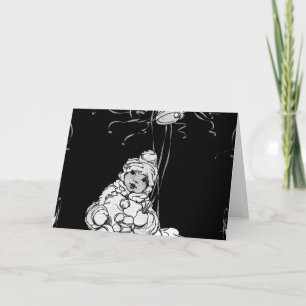 Tarjeta Bebé afroamericano con campanas y peldaños