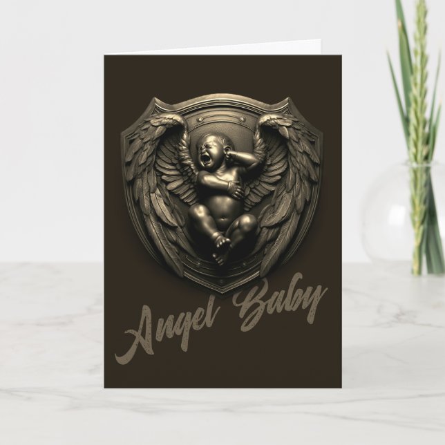 Tarjeta Bebé Ángel Oscuro (Anverso)