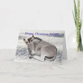 Tarjeta Bebé burro en los Navidades de la nieve