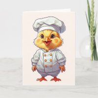 Bebé Chicken Chef Ilustracion Blank Saludo