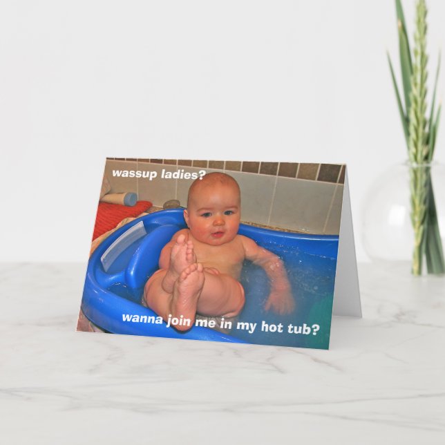 Tarjeta Bebé de baño caliente (Anverso)